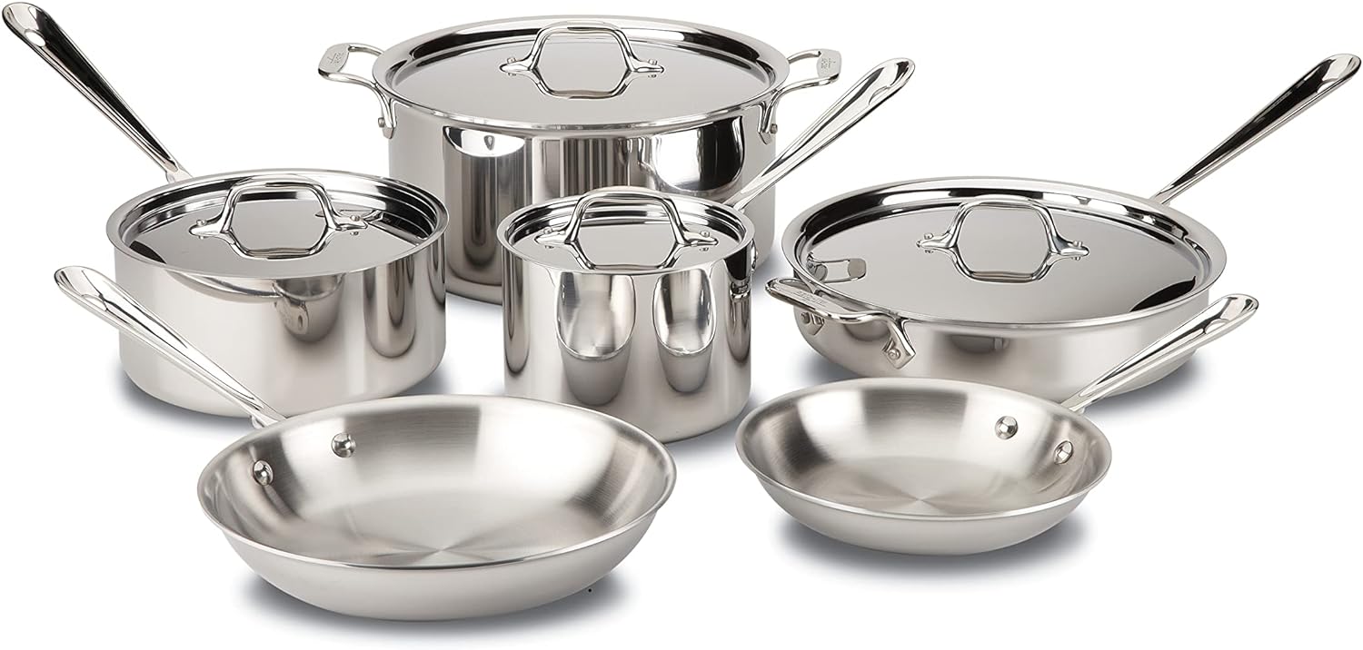 All-Clad D3 Stainless Cookware Set, 10-Piece