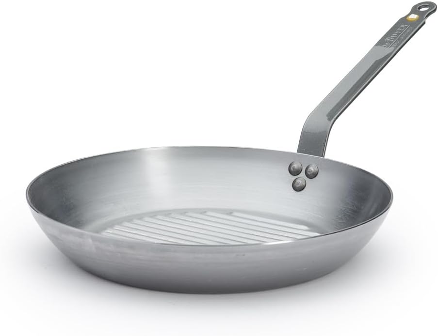 de Buyer - Mineral B Grill Pan - Nonstick Frying Pan - Carbon and Stainless Steel
