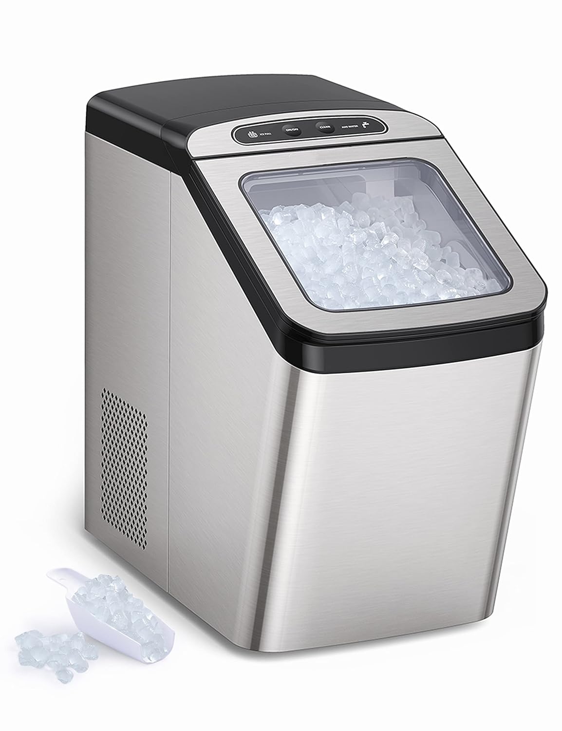  Raysonics Pebble Ice Maker - 26lbs Nugget Ice per Day (3.3lb Ice Bin) 