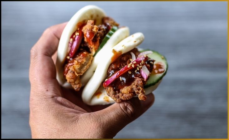 Filipino Adobo Fried Chicken Bao