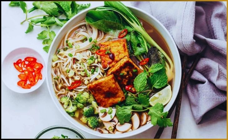 Vietnamese Pho Ga with Plant-Based Broth