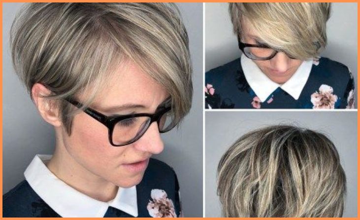 Long Highlighted Pixie Cut
