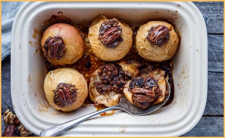 Baked Apples with Chia Seed and Nut Filling