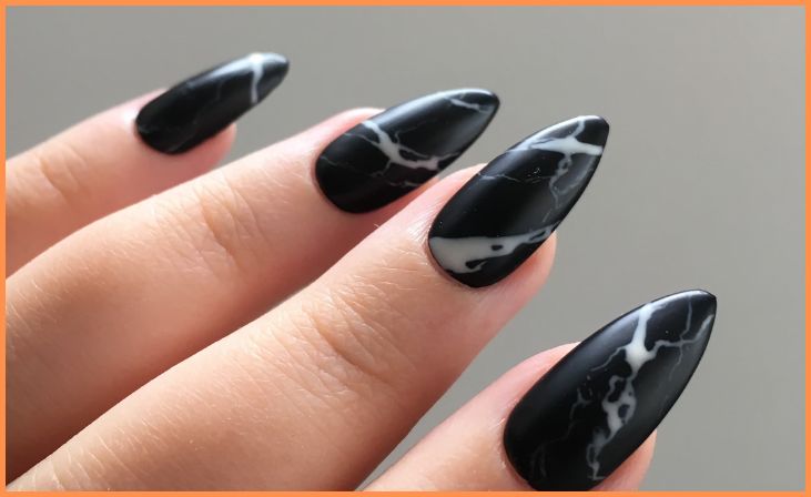 Black Marble Nails
