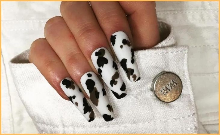 Cow Print Nails