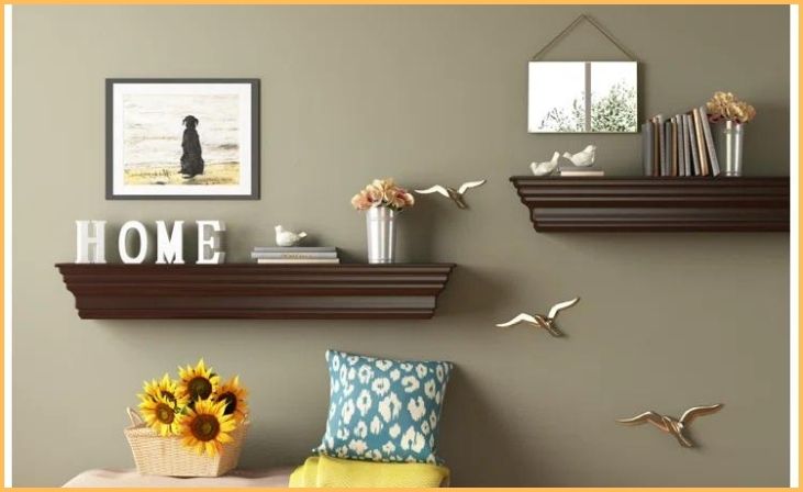 Floating Shelves with Decor Items