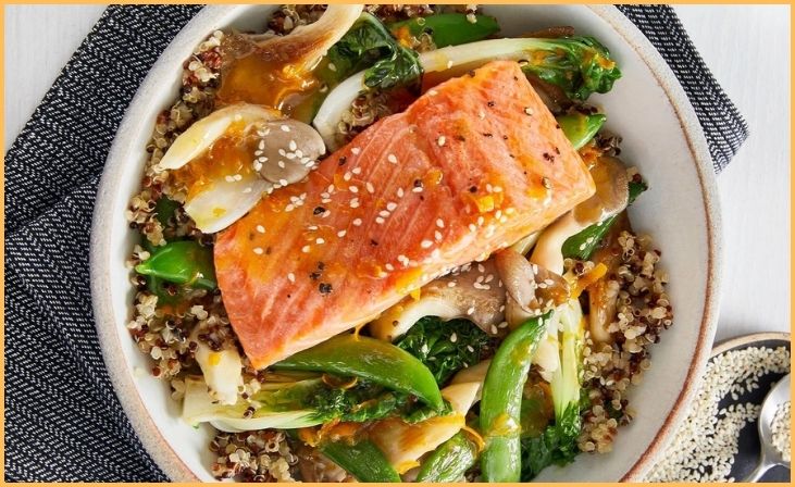 Salmon with Quinoa and Roasted Vegetables