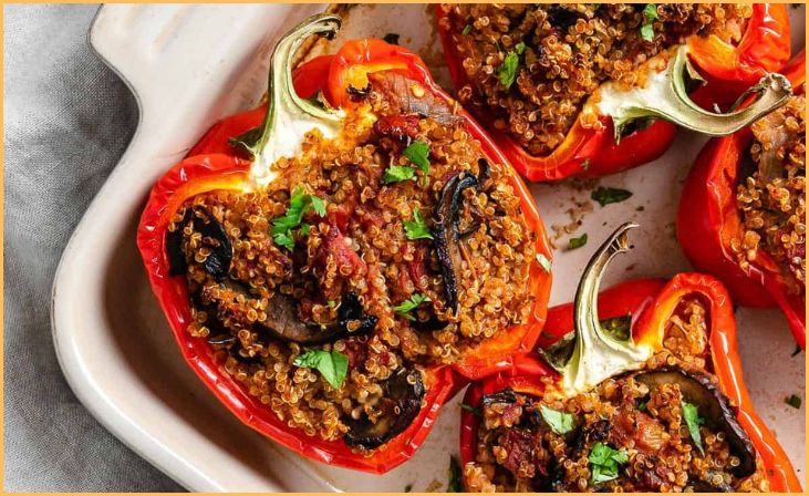 Spinach and Quinoa Stuffed Peppers