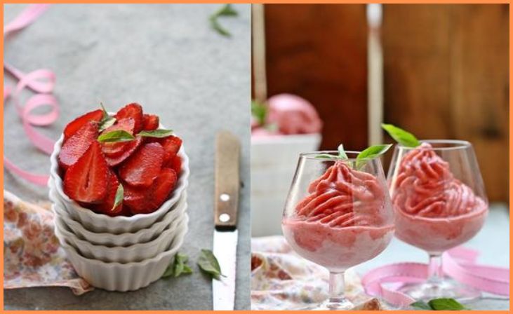 Strawberry Basil Frozen Yogurt