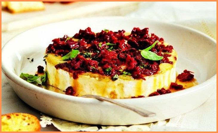 Sun-Dried Tomato and Basil Baked Brie