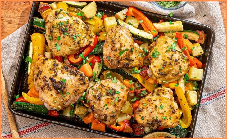 1. One-Pan Roasted Chicken and Veggies