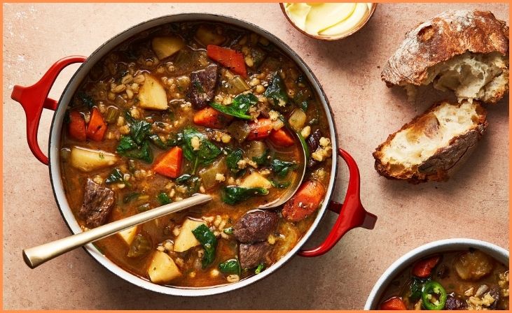 3. Hearty Beef and Barley Soup